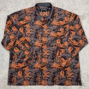 Pelle Pelle Marc Buchanan Shirt 3XL‎ Ski Print Heavy Boot Vintage Hip Hop Y2K